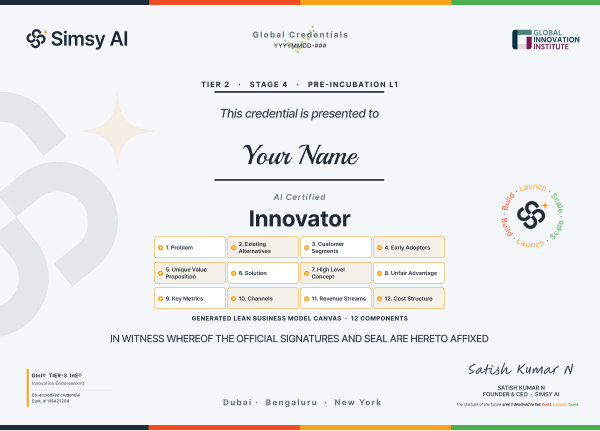 AI Certified Innovator certificate preview