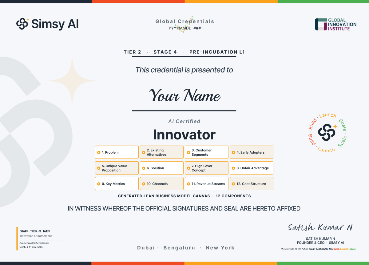 AI Certified Innovator certificate preview