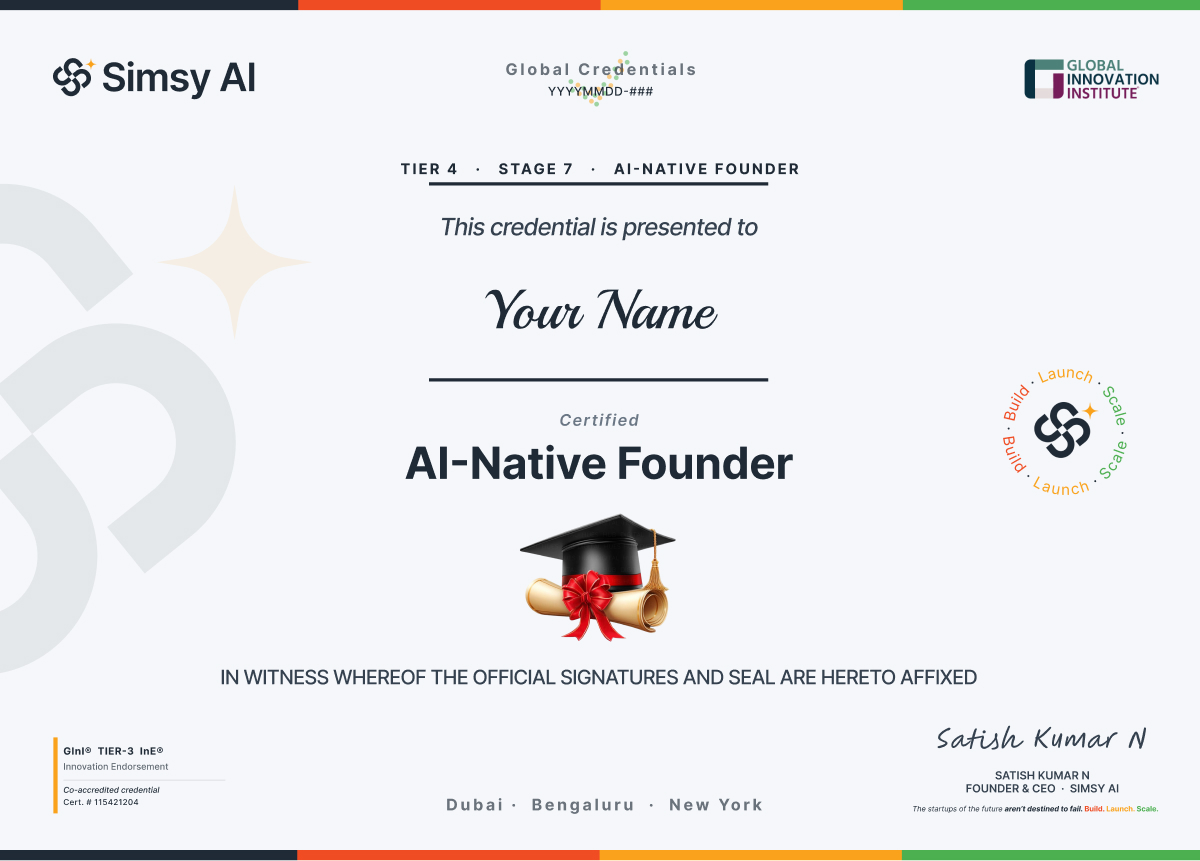 AI-Native Founder Cohort certificate preview
