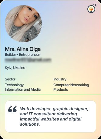 Mrs Alina Olga &mdash; Entrepreneur on Simsy AI