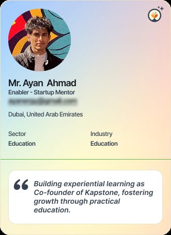 Mr Ayan Ahmad &mdash; Mentor on Simsy AI