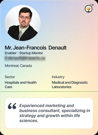 Mr Jean Francois Denault &mdash; Mentor on Simsy AI