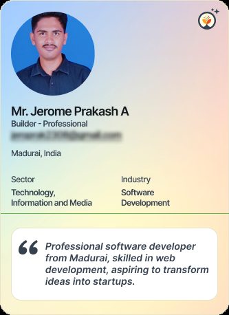 Mr Jerome Prakash A &mdash; Professional on Simsy AI