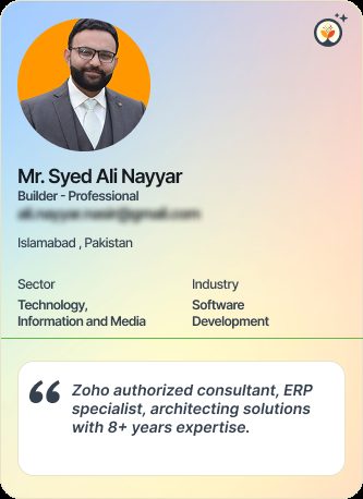 Mr Syed Ali Nayyar &mdash; Professional on Simsy AI