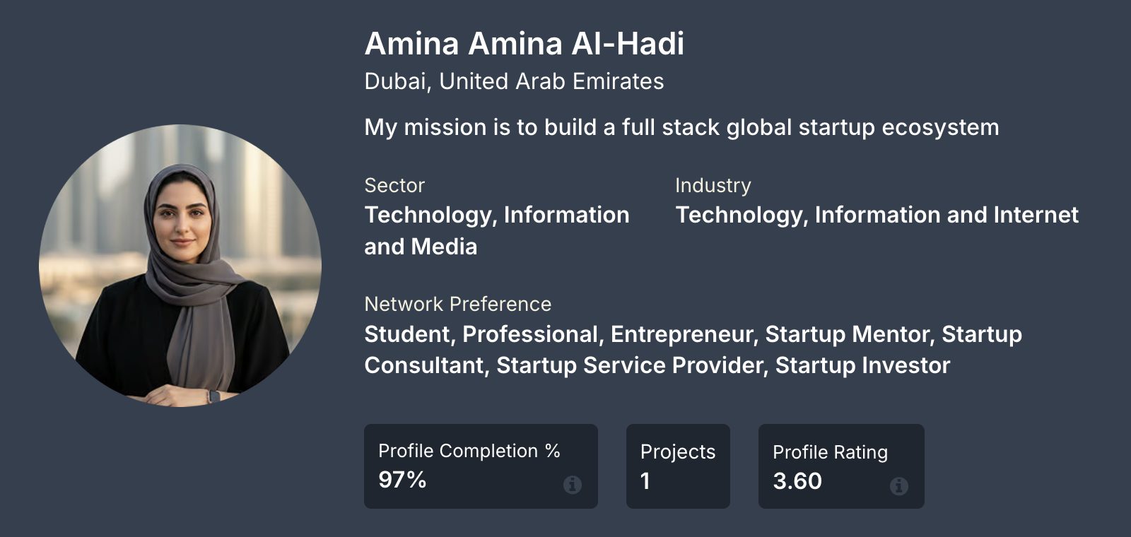 Profile card — Profile complete