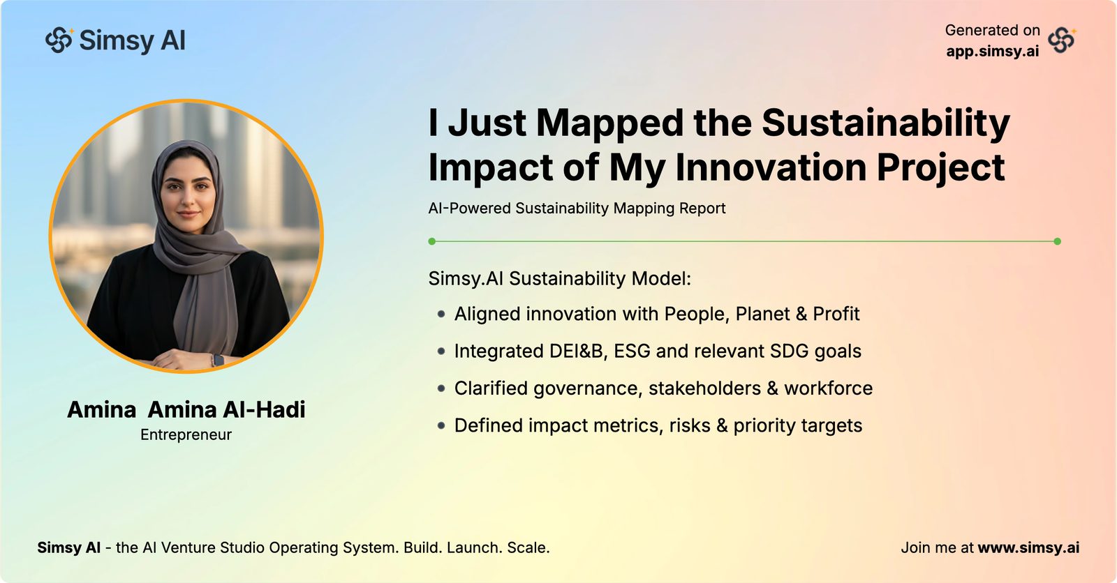 Sustainability — Stage 5 · Validate